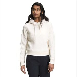 North Face Women's Wool Harrison Pullover Hoodie Sherpa Fleece Size XS White NWT